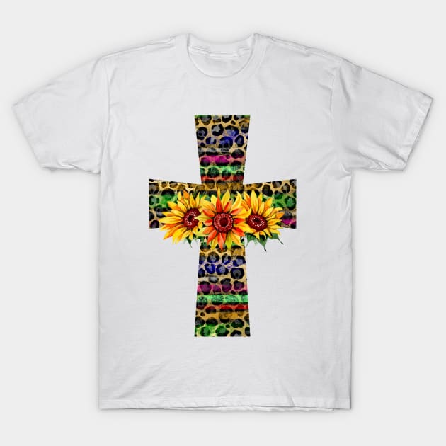 Serape Leopard Cross Png T-Shirt by Satic